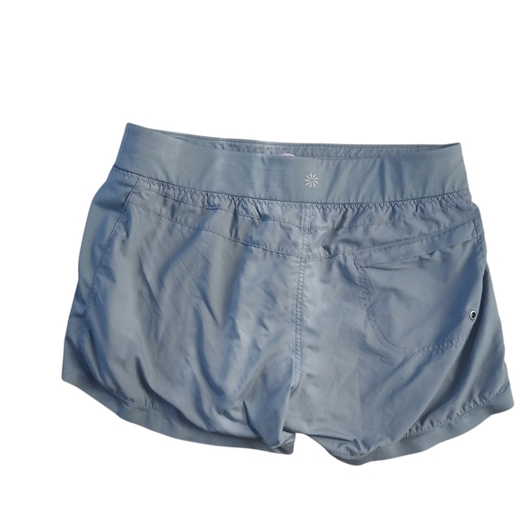 Athleta Short Mesh Racer Run Short Size Large Grey Tie Waist Featherweight Large - Picture 11 of 11